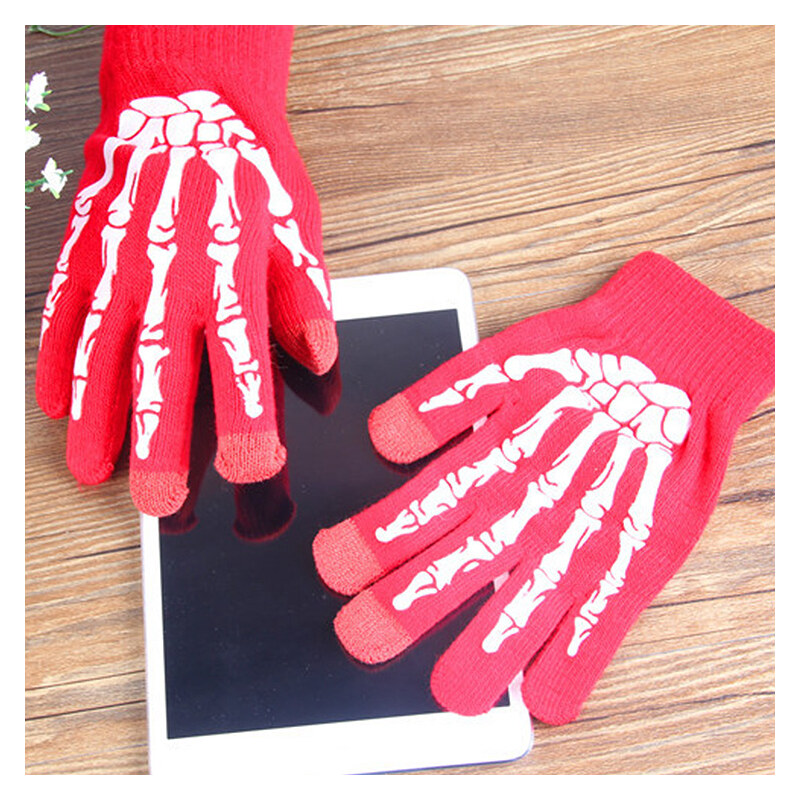 Lesara Leuchtende Touch-Screen-Handschuhe - Rot