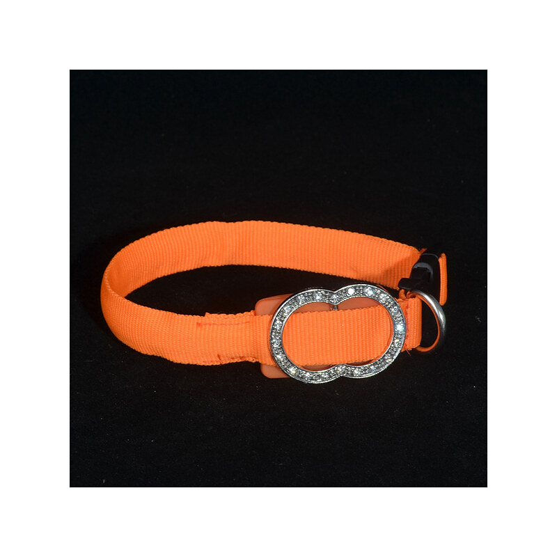 Lesara Hunde-LED-Halsband mit Brosche - Orange - L