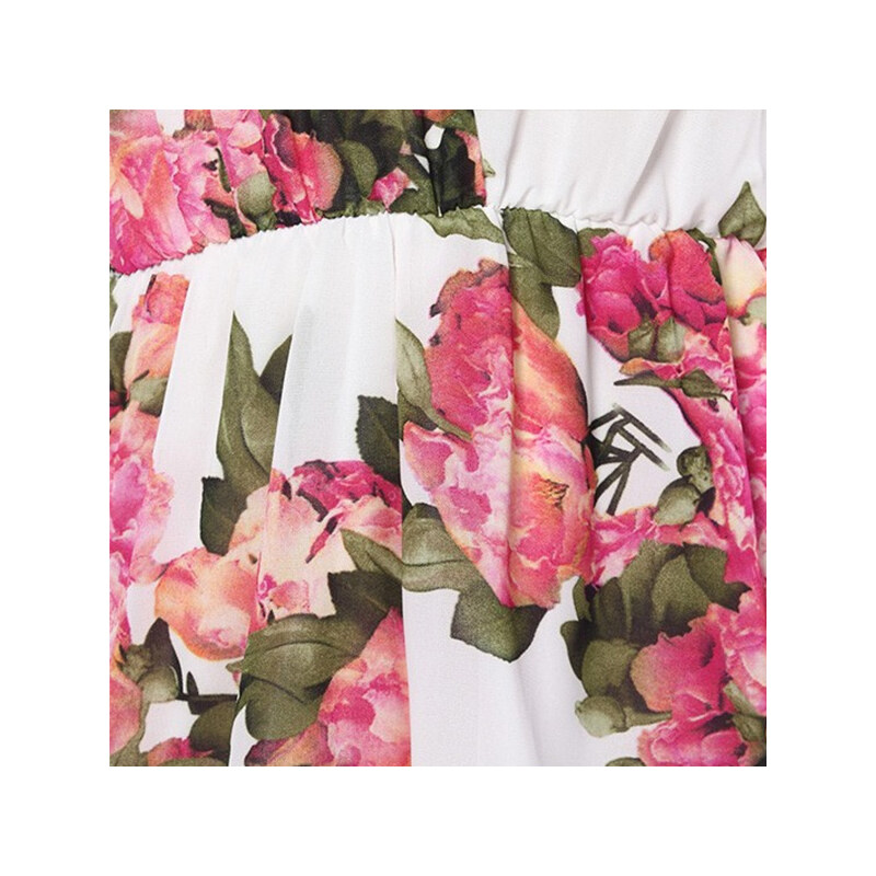 Lesara Jumpsuit mit Blumen-Muster - Weiß - M