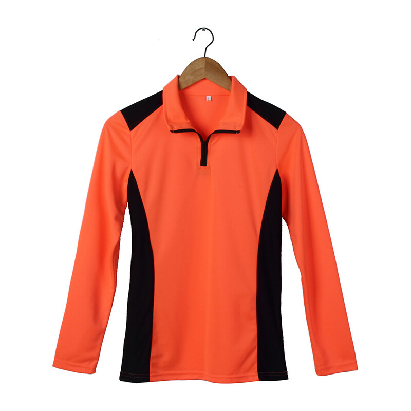 Lesara Damen-Sport-Shirt mit Reißverschluss - Orange - S