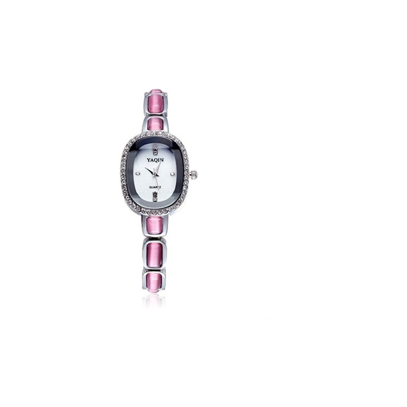 Lesara Armbanduhr mit Strass-Rand - Pink