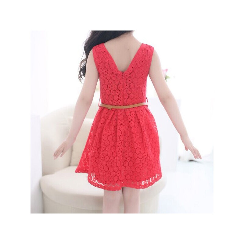 Lesara Kleid aus Spitze - Rot - 98-104