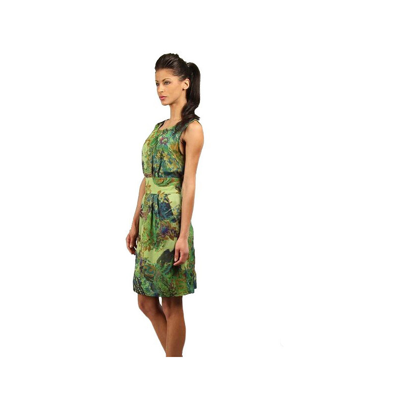 Lesara Kleid mit floralem Muster - Grün - 42