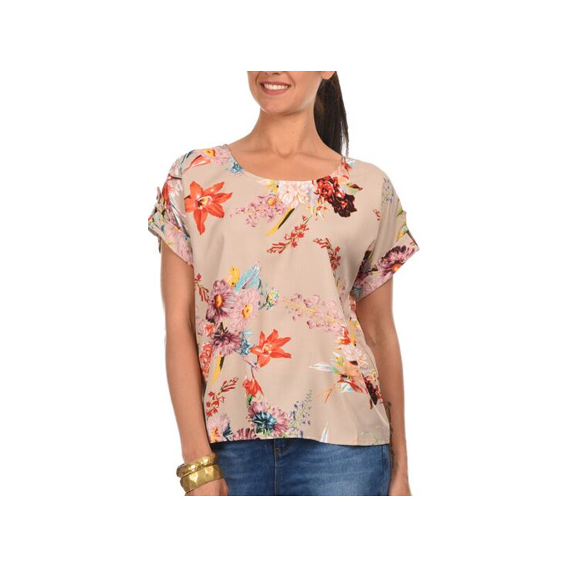 Lesara Shirt mit Blumen-Prints - Rosa - 3XL
