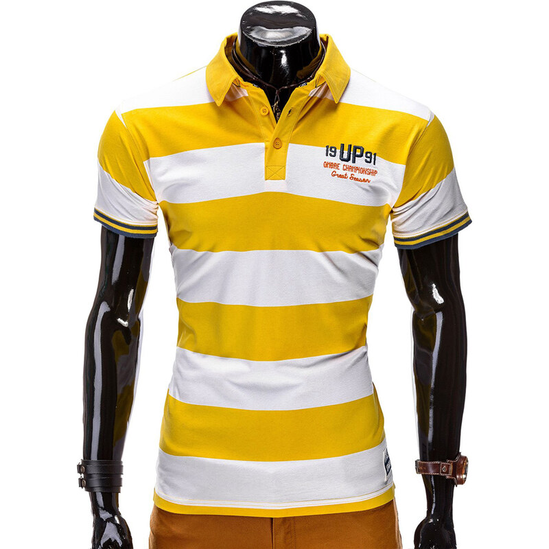 Lesara Gestreiftes Polo-Shirt Zweifarbig - Gelb - XL