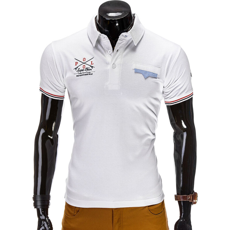 Lesara Polo-Shirt mit Paspeltasche - Weiß - XXL