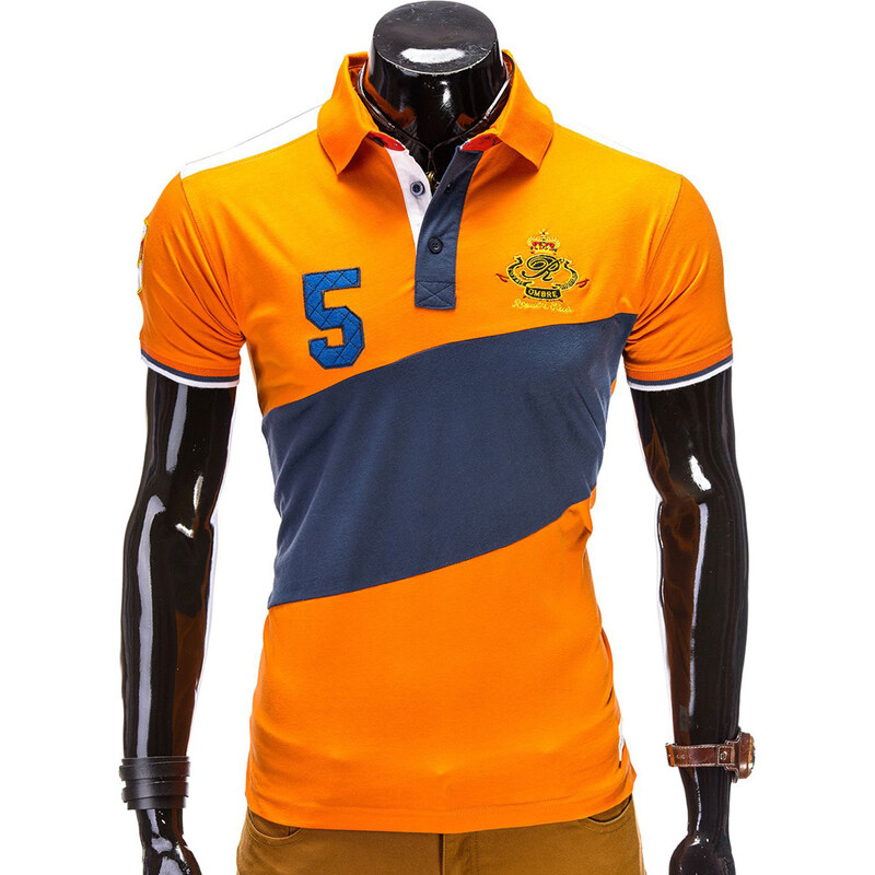 Lesara Polo-Shirt mit Emblemen - Orange - S