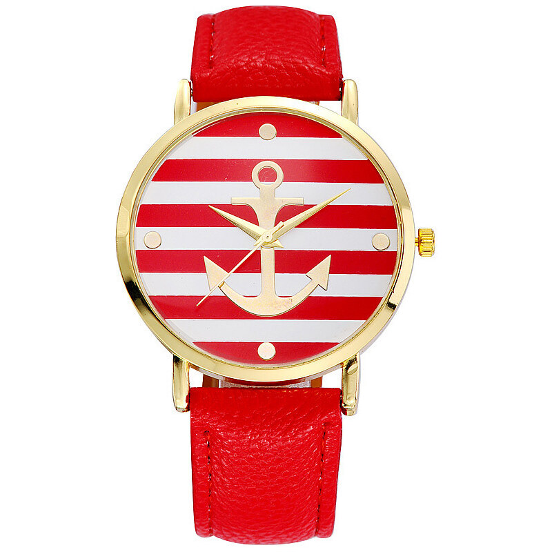 Lesara Armbanduhr mit Anker-Motiv - Rot