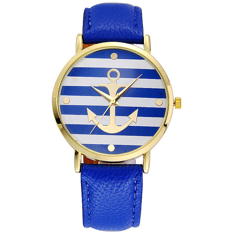 Lesara Armbanduhr mit Anker-Motiv - Blau