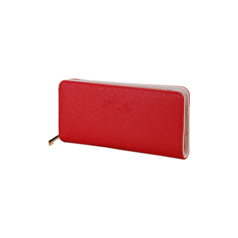 Lesara Elegante Geldbörse mit Zipper - Rot