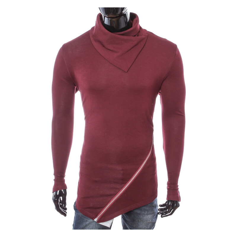 Re-Verse Langes Sweatshirt mit Stehkragen - Rot - 3XL