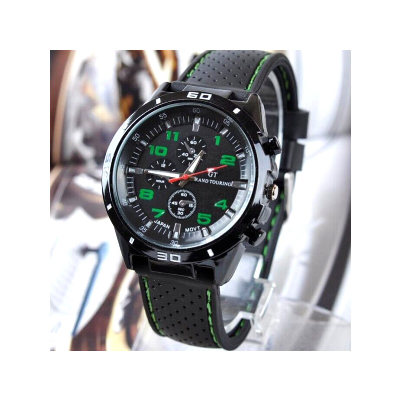 Lesara Sportliche Armbanduhr mit Farb-Details - Grün