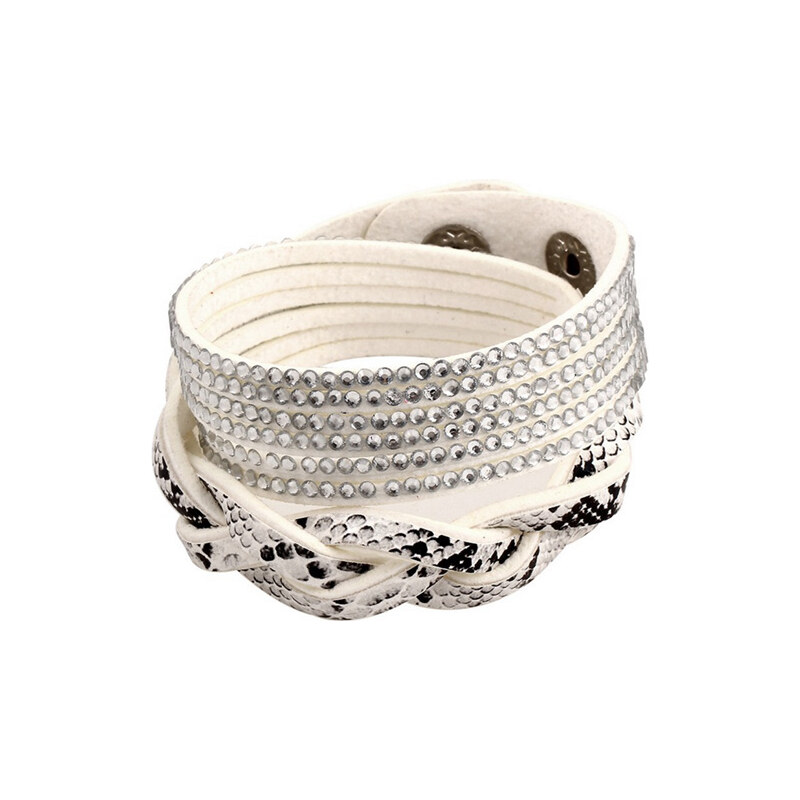 Lesara Slake-Armband mit Strass - Weiß