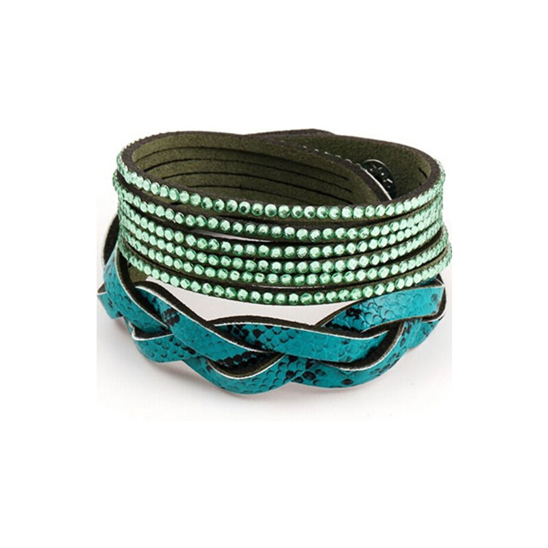 Lesara Slake-Armband mit Strass - Grün
