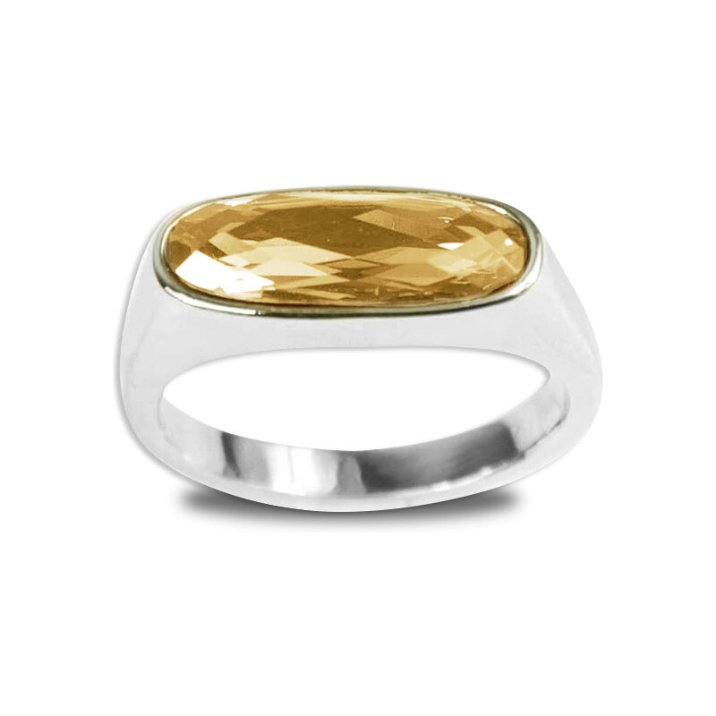 Lesara Ring mit ovalem Swarovski Elements - Gold - 54