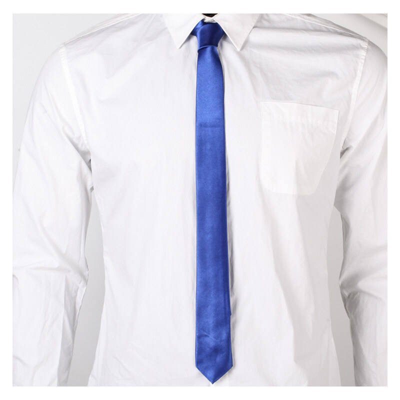 Lesara Schmale Krawatte in Satin-Optik - Blau