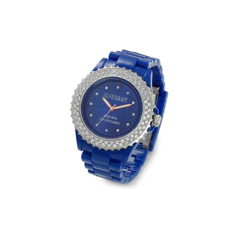 Lesara Silikon-Armbanduhr mit Swarovski Elements - Blau