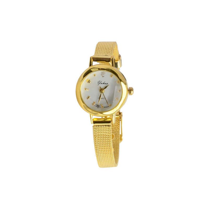 Lesara Klassische Armbanduhr mit rundem Gehäuse - Gold
