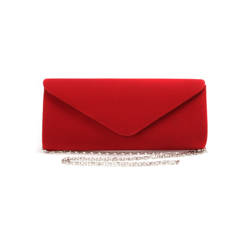 Lesara Samt-Clutch im Envelope-Design - Rot