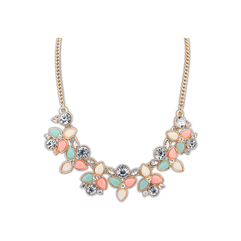 Lesara Statement-Halskette im floralen Design - Mehrfarbig