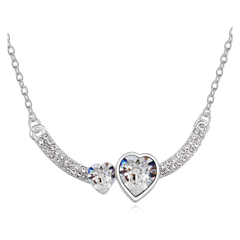 Lesara Halskette mit Swarovski Elements Herzen - Weiß