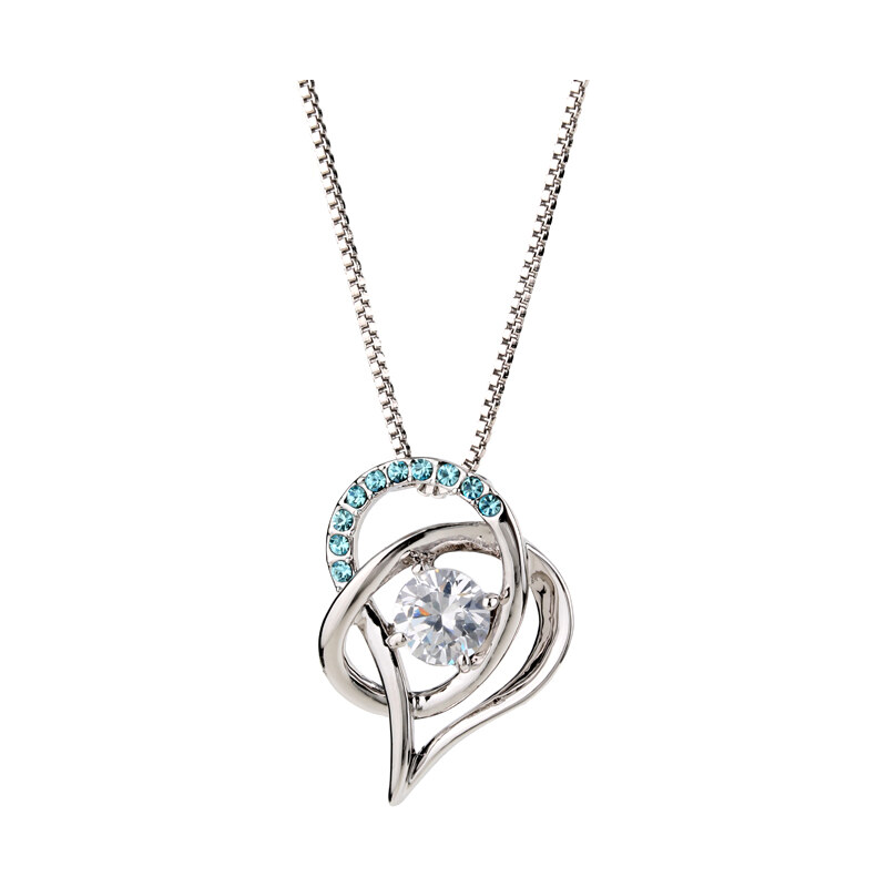 Lesara Halskette Herz mit Swarovski Elements - Blau