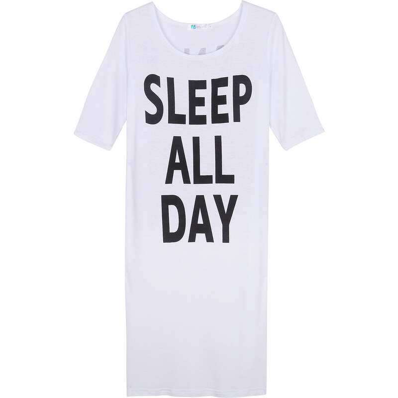 Lesara Nachthemd Sleep All Day - Weiß - M