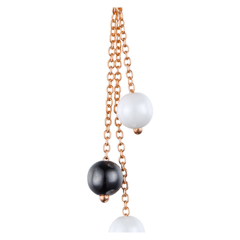 A.Angelini 925er-Silber-Halskette mit Keramik-Perlen - Roségold
