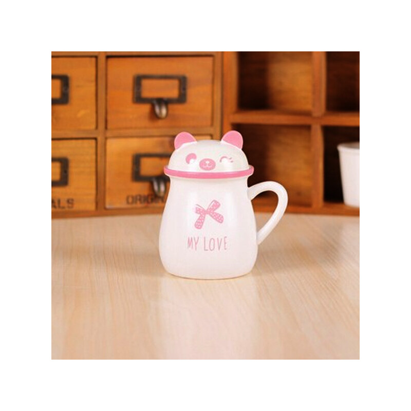 Lesara Keramik-Tasse Panda - Pink