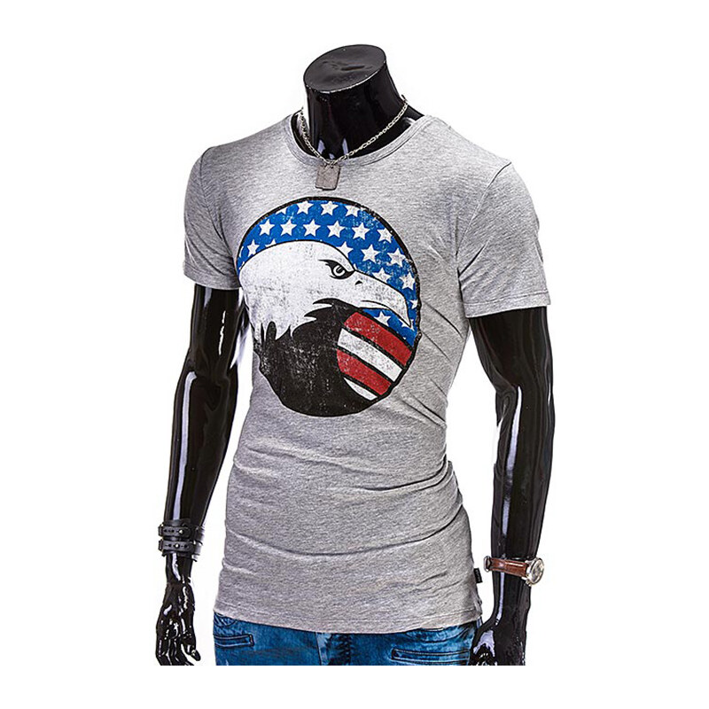 Lesara T-Shirt mit Adler-Print - Grau - XXL