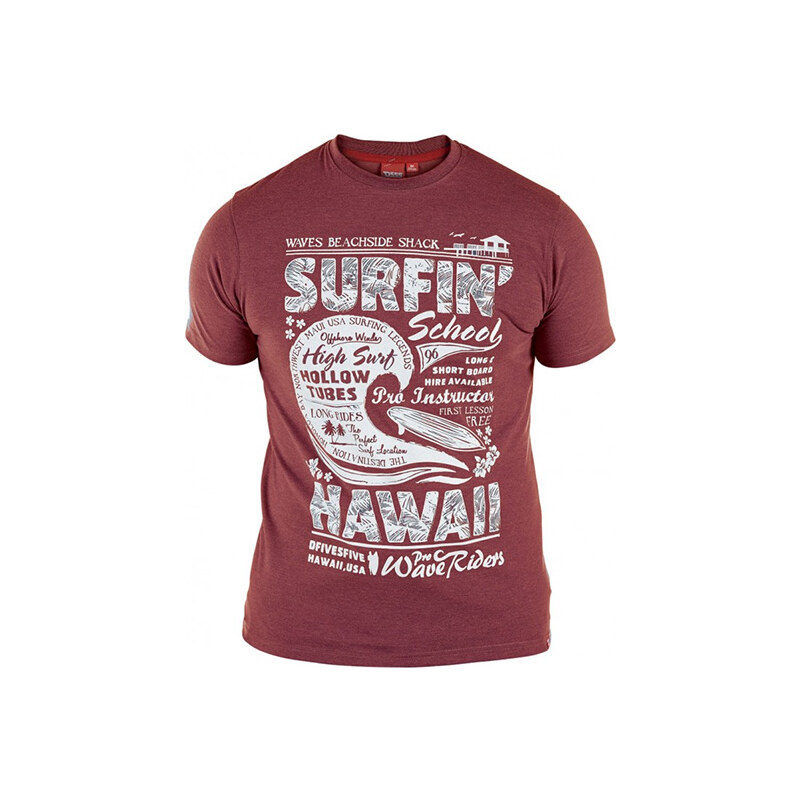 Lesara T-Shirt Hawaii-Surfing - Rot - 6XL