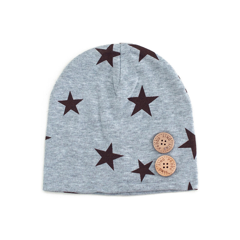 Lesara Kinder-Mütze mit Sternenmuster - Grau