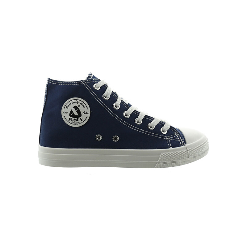 Lesara High Top-Sneaker mit Logo-Patch - Blau - 36
