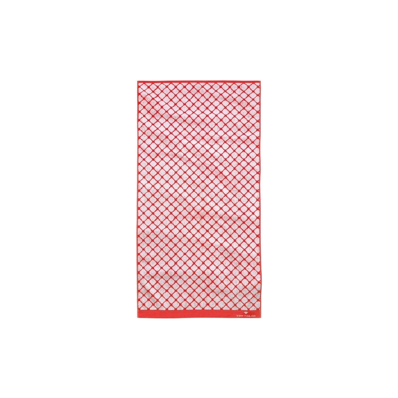 Badetuch Andrew mit Netz-Optik Tom Tailor rot 1x 70x140 cm
