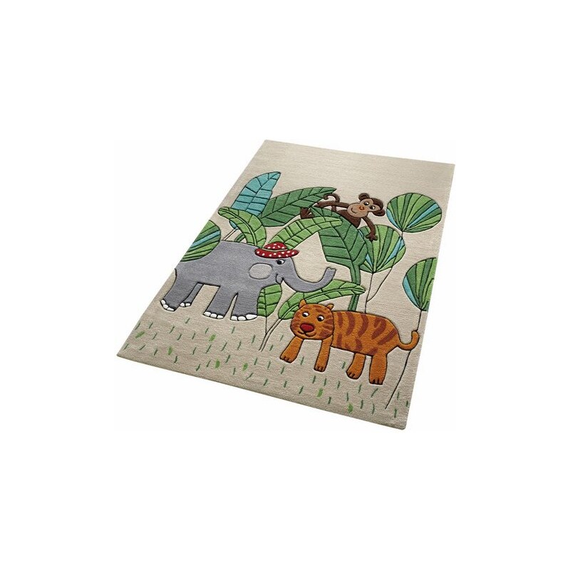 Kinder-Teppich Smart Kids Jungle Friends Tiermotiv handgetuftet SMART KIDS natur 3 (B/L: 110x170 cm),31 (B/L: 130x190 cm)