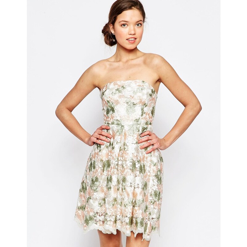 Glamorous - Bandeau-Kleid mit Blumenmuster - Mehrfarbig
