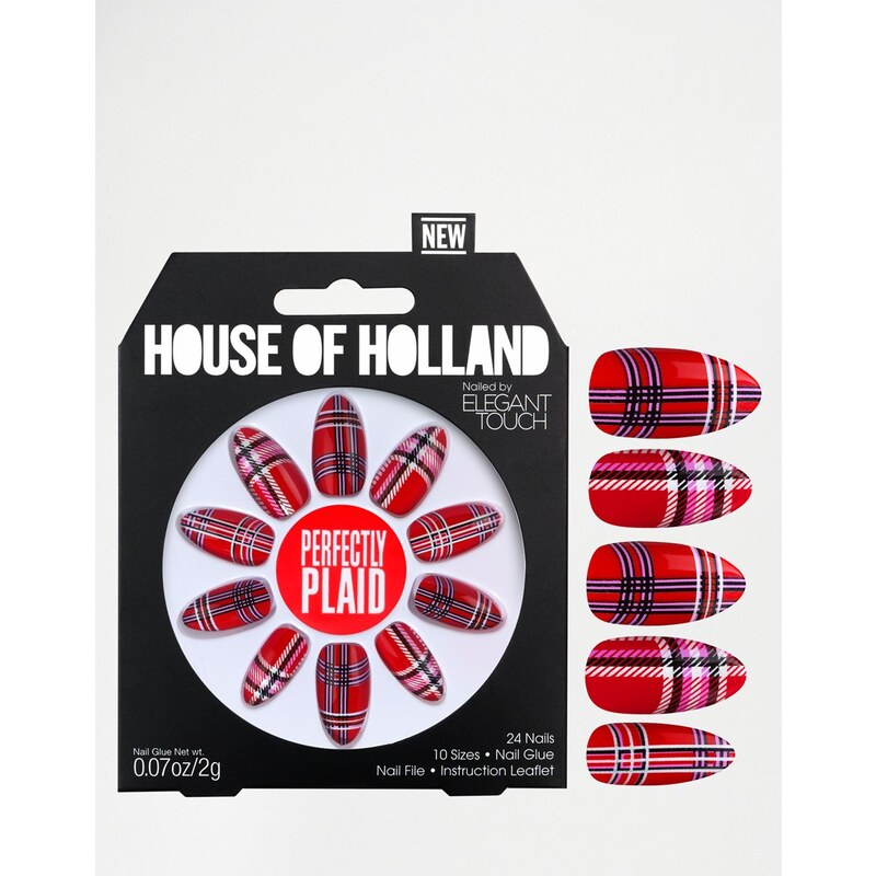 House Of Holland Nails By Elegant Touch - Perfectly Plaid - Rot