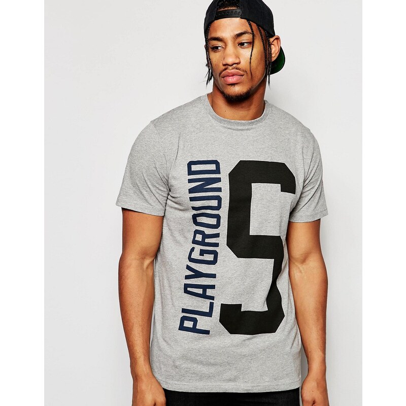 Playground - T-Shirt mit PS-Aufdruck - Mehrfarbig