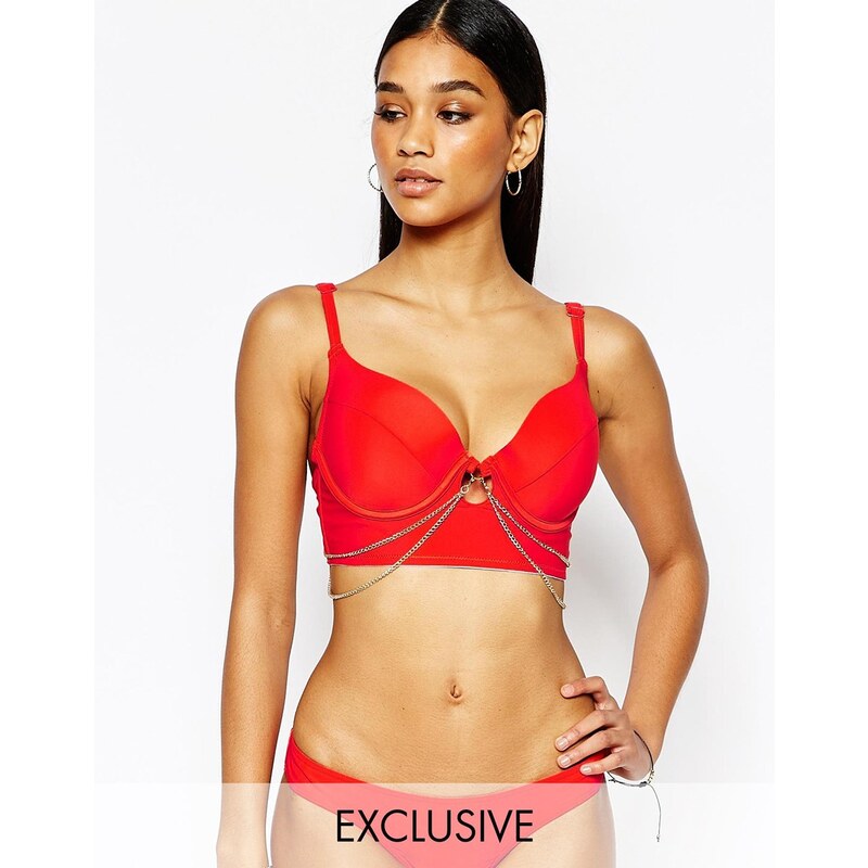 Wolf & Whistle - Bikinitop in Cup B-G mit Details - Rot