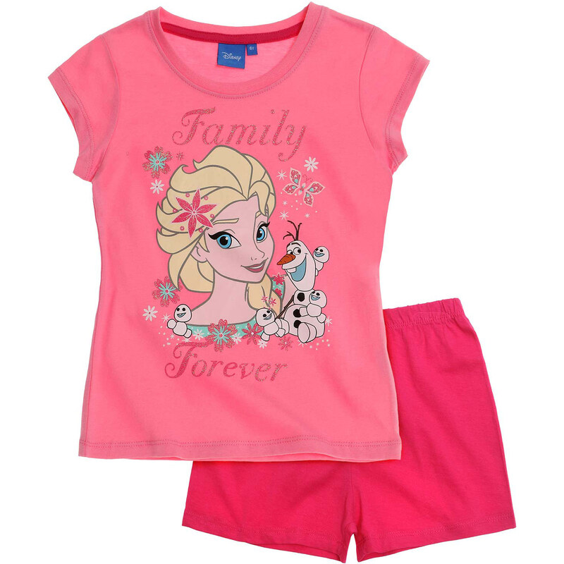 Disney Die Eiskönigin Shorty-Pyjama pink in Größe 104 für Mädchen aus 100% Baumwolle