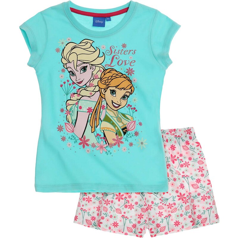 Disney Die Eiskönigin Shorty-Pyjama weiß in Größe 104 für Mädchen aus 100% Baumwolle
