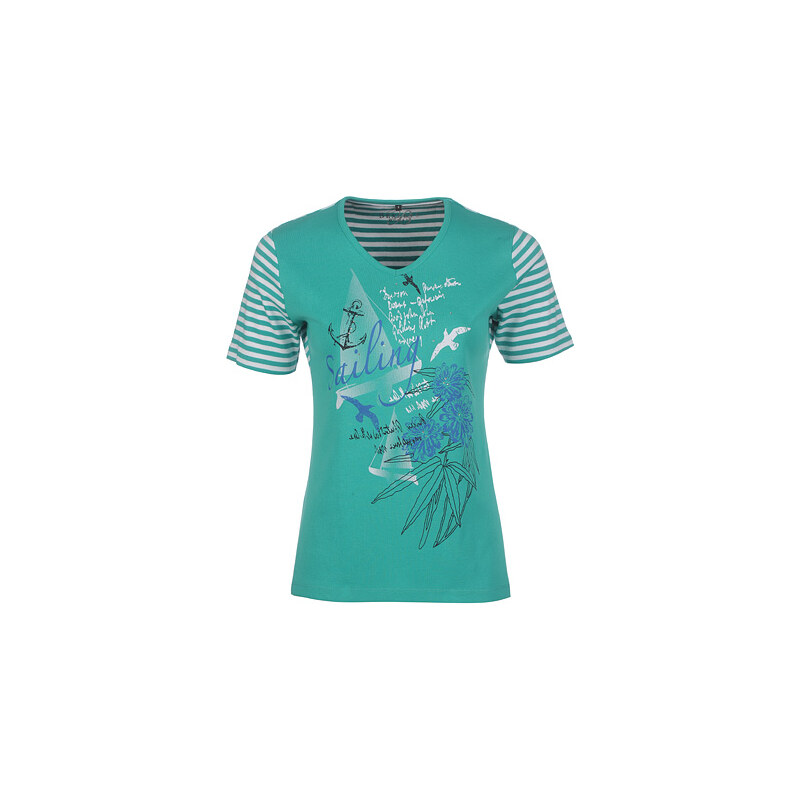 Bexleys Woman, modisches T-Shirt, Grün/Weiß, Größe XXXL