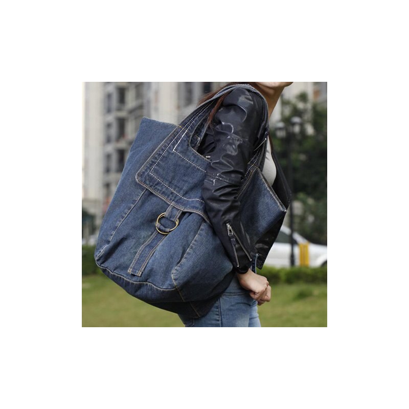sammydress Stylish Women's Shoulder Bag With Solid Color and Denim Design