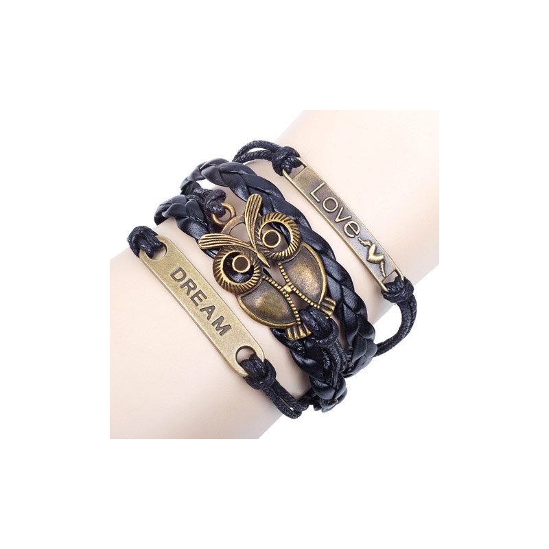 sammydress Chic Night Owl Embellished Multi-Layered Chain Bracelet For Men and Women