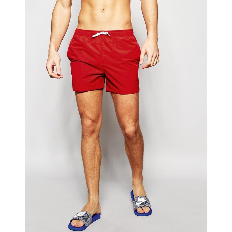 Abercrombie & Fitch - Einfarbige Badeshorts - Rot