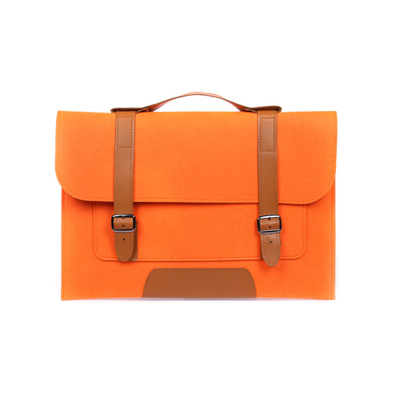 Lesara Filz-Schutzhülle für Notebooks im Schultaschen-Design - Orange - 15 Zoll