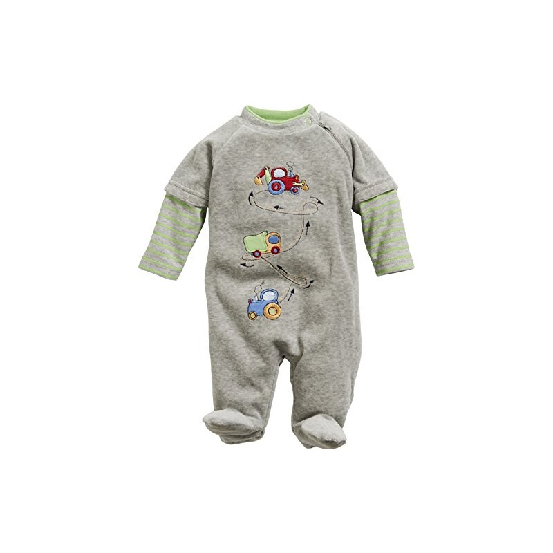 Schnizler Baby - Jungen Schlafstrampler Schlafanzug Nicki Traktor Lkw Bagger, Oeko Tex Standard 100