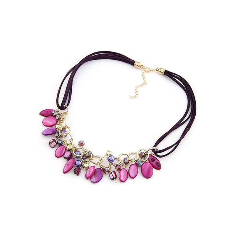 Lesara Halskette mit Schmuck-Steinen - Violett