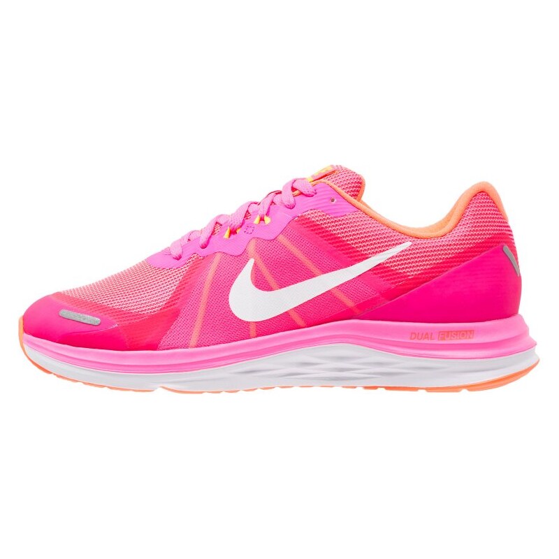 Nike Performance DUAL FUSION X 2 Laufschuh Neutral pink blast/white/bright mango/laser orange