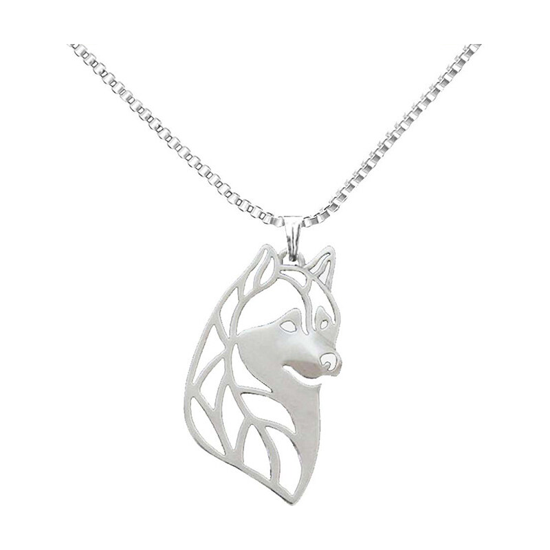 Lesara Halskette mit Husky-Anhänger - Silber